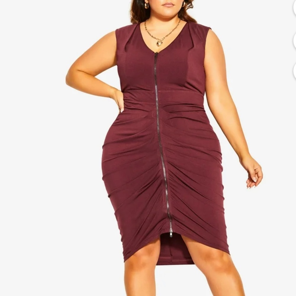 City Chic Black Sexy Drape Dress